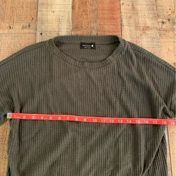 Paperoc Green Pullover sweater with buttons women’s Medium - Picture 2 of 6